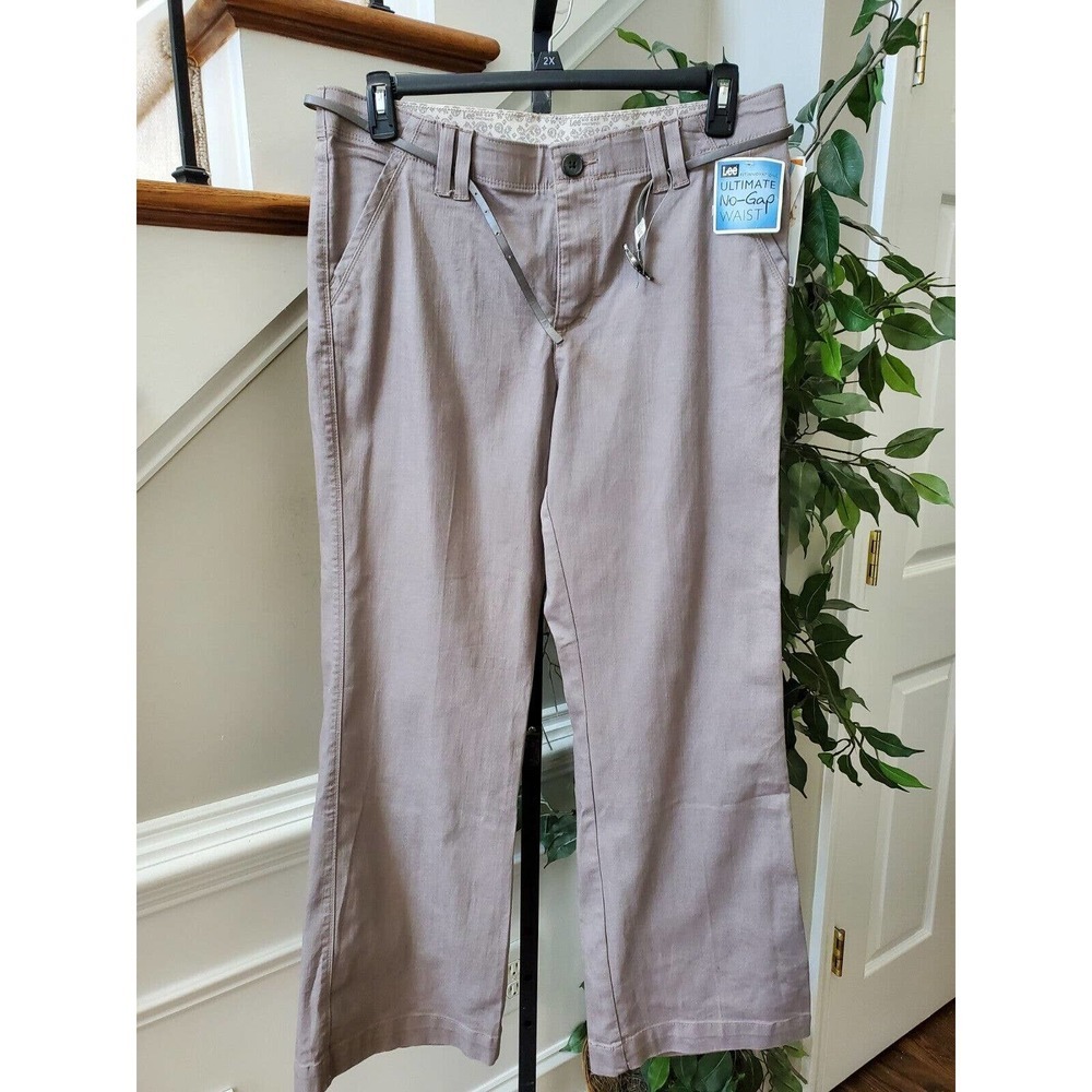 Lee Women's‎ Gray Denim Cotton Mid Rise Zippered No Gap Jeans Pant Size 14M